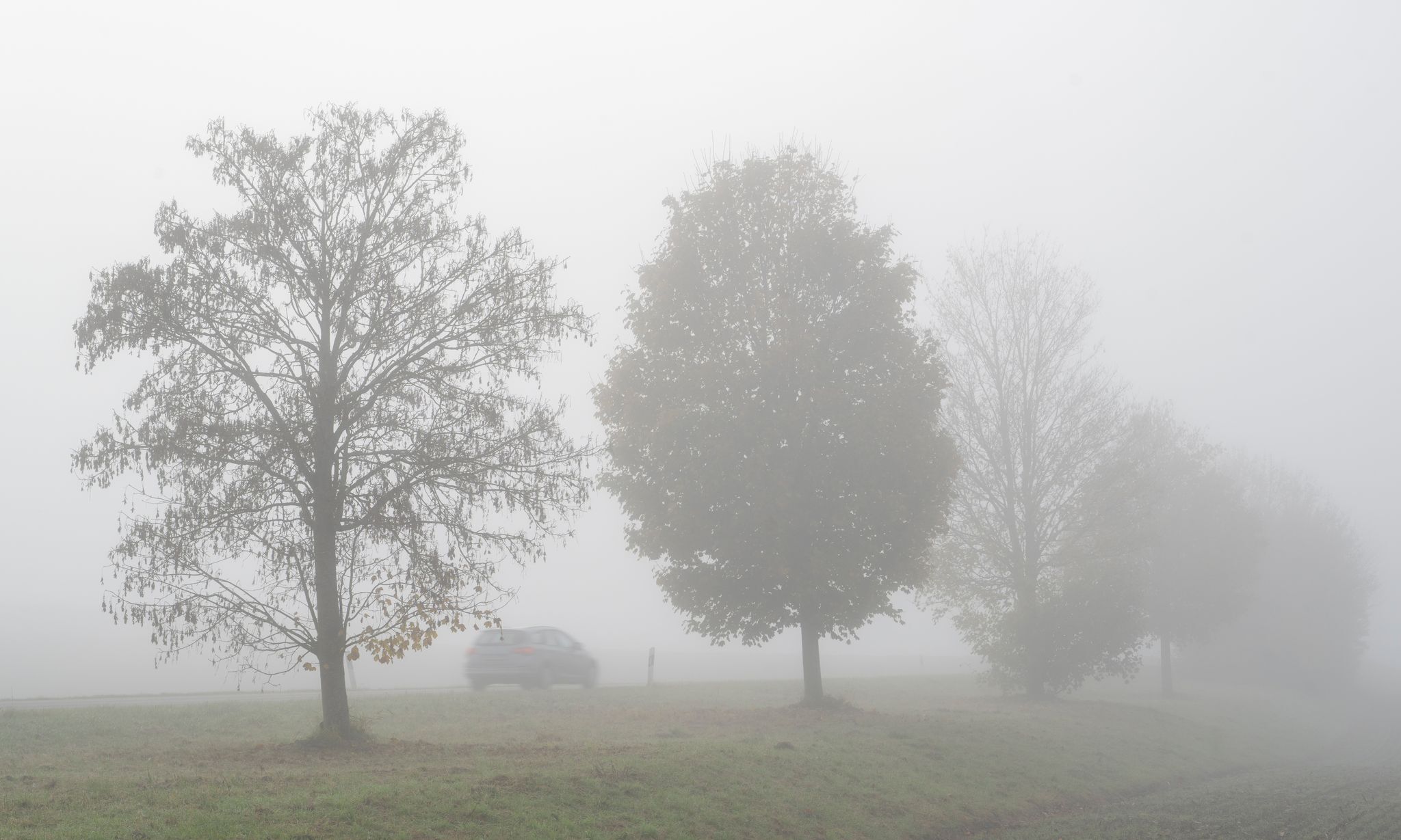 Dichter Nebel im Donauraum – Glättegefahr in Südbayern