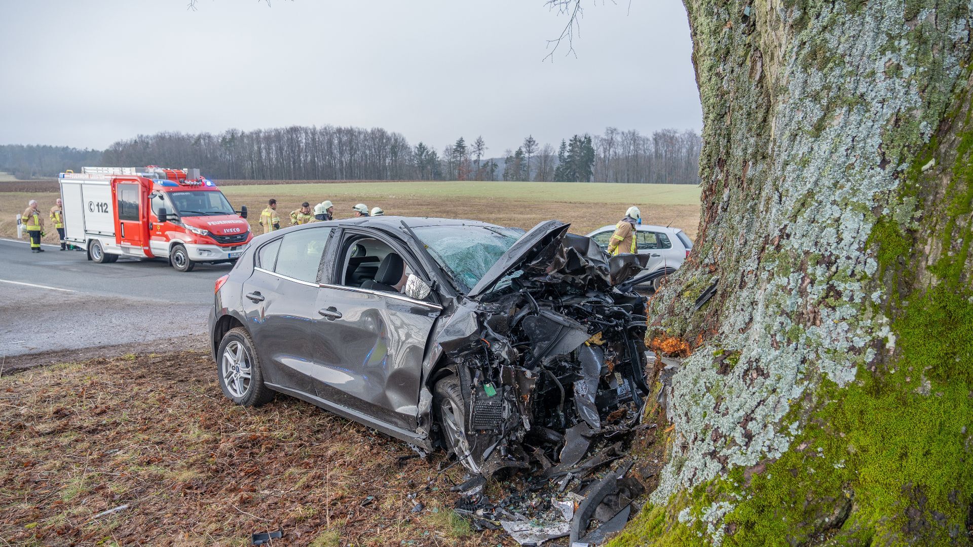 Auto prallt gegen massiven Baum: Fahrer noch an Unfallort verstorben