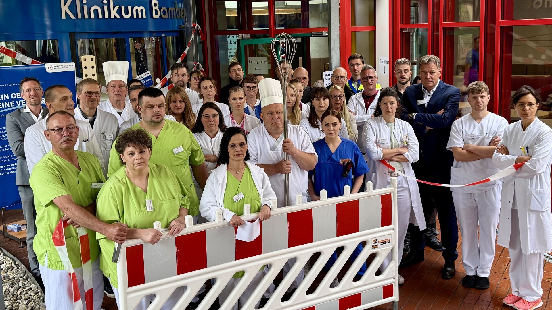 Klinikprotest in Bamberg: Haupteingang am Bruderwald zeitweise geschlossen